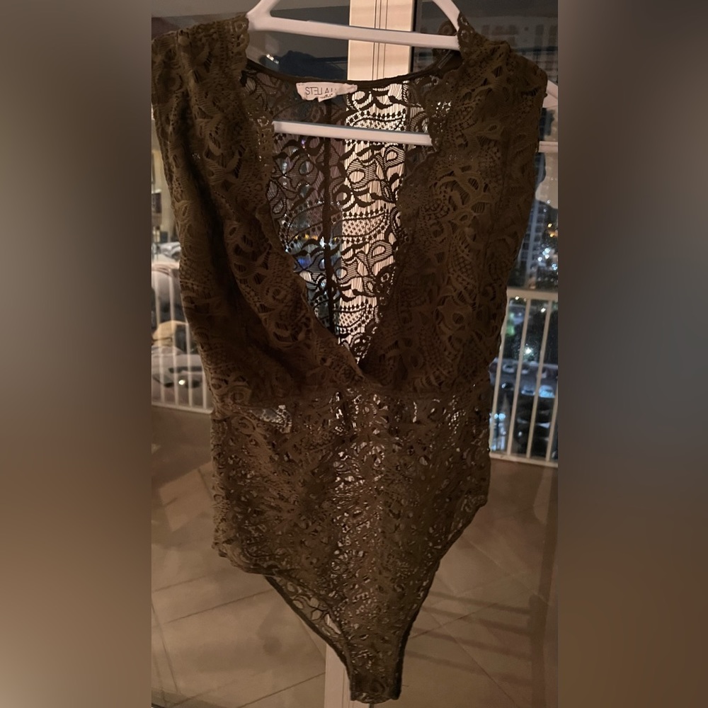 Olive green bodysuit
